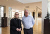 Writers SA CEO Jessica Alice and State Library of South Australia director Geoff Strempel standing together in the State Library of South Australia