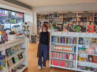 Photograph of Alison Arnold in Ladyhawke Bookstore