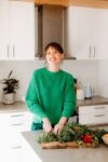 Photograph of Elizabeth Douglas chopping vegetables