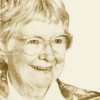 a sepia portrait of Gwen Harwood